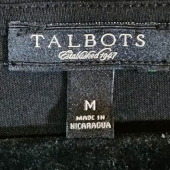 TALBOTS Long Sleeve Crew Neck Tee Black Size M - Picture 2 of 4
